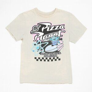 Disney Pixar Toy Story Pizza Planet Alien Graphic Tee Cream Small Unisex